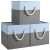 Yawinhe Cajas de almacenaje, Cubos de almacenaje sin tapa, Cajas de Almacenamiento Plegables, Organizador para Juguetes, Libros, Ropa 33x33x33cm (Gris/Azul, 3-Pack)
